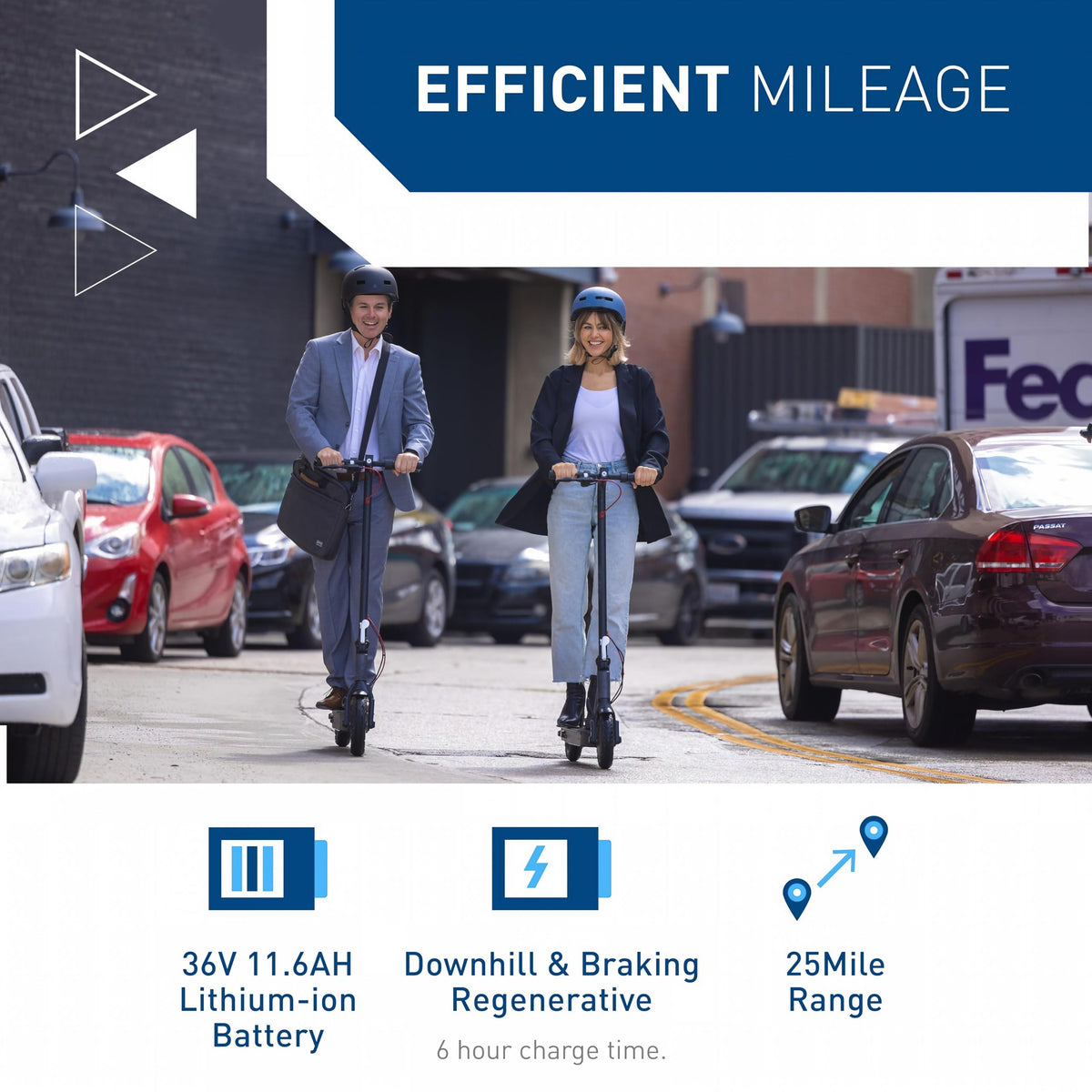 500W Electric Scooter for Adults, 10" Solid Tires, 25 Miles Range, 19 MPH Folding Commuter Scooter with Dual Braking System & App