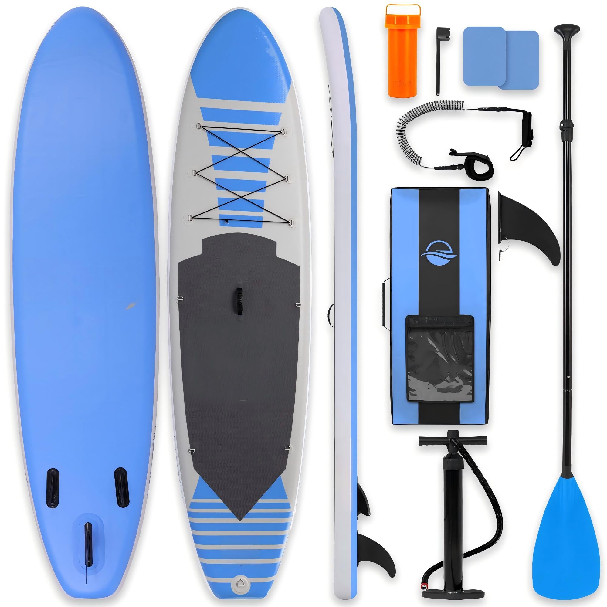 Paddle Board Inflatable Stand Up SUP 32in Wide Stable All Round Design for Adults and Kids – Paddle Board Non Slip EVA Deck Complete Kit with Paddle Pump Backpack Leash