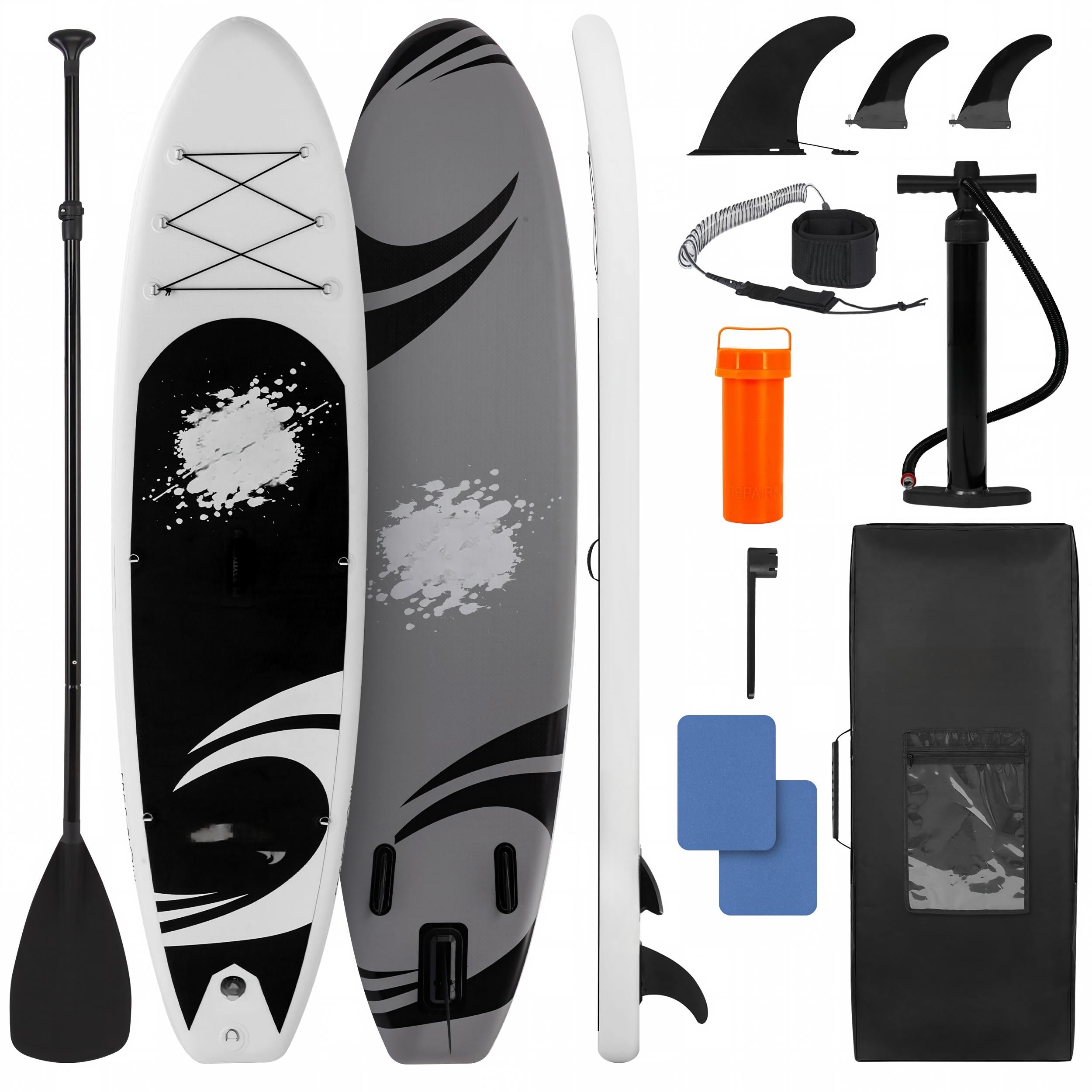 Paddle Board Inflatable Stand Up SUP 32in Wide Stable All Round Design for Adults and Kids – Paddle Board Non Slip EVA Deck Complete Kit with Paddle Pump Backpack Leash