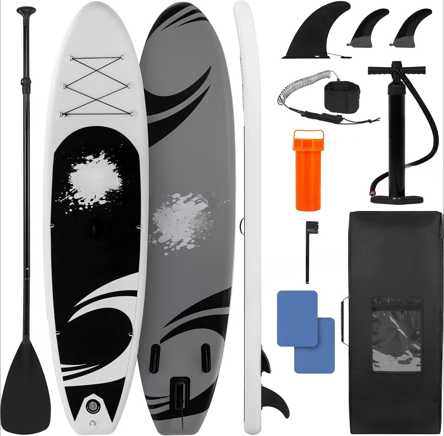 Paddle Board Inflatable Stand Up SUP 32in Wide Stable All Round Design for Adults and Kids – Paddle Board Non Slip EVA Deck Complete Kit with Paddle Pump Backpack Leash