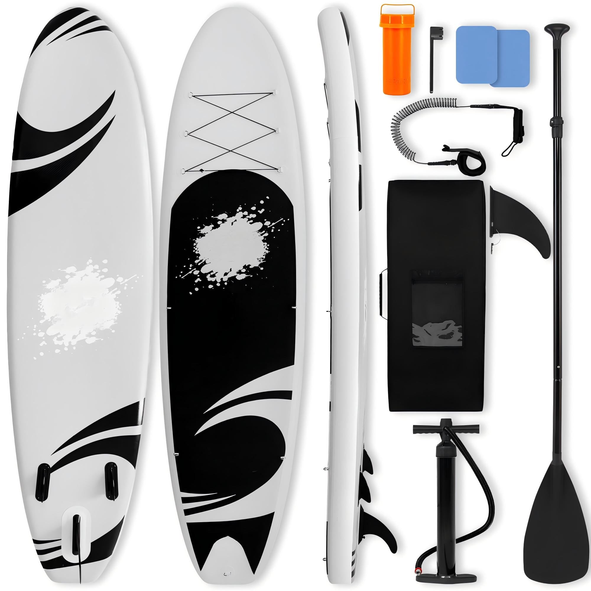 Paddle Board Inflatable Stand Up SUP 32in Wide Stable All Round Design for Adults and Kids – Paddle Board Non Slip EVA Deck Complete Kit with Paddle Pump Backpack Leash