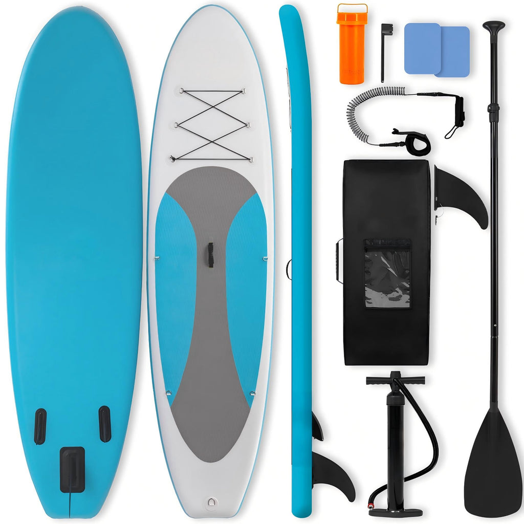 Paddle Board Inflatable Stand Up SUP 32in Wide Stable All Round Design for Adults and Kids – Paddle Board Non Slip EVA Deck Complete Kit with Paddle Pump Backpack Leash
